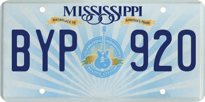 MS license plate BYP920