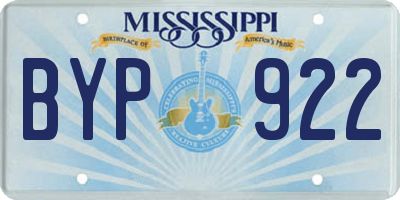 MS license plate BYP922