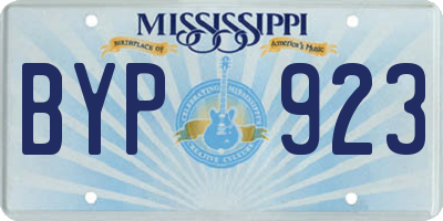 MS license plate BYP923