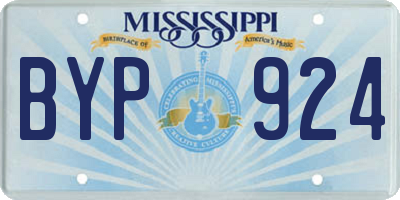 MS license plate BYP924