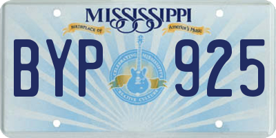 MS license plate BYP925