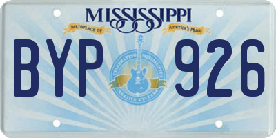 MS license plate BYP926