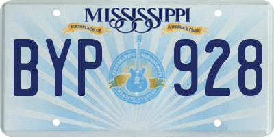 MS license plate BYP928