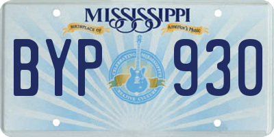 MS license plate BYP930