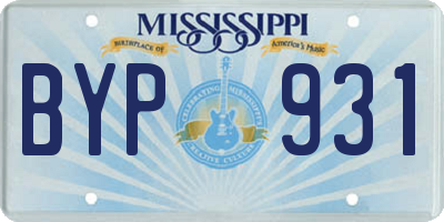 MS license plate BYP931