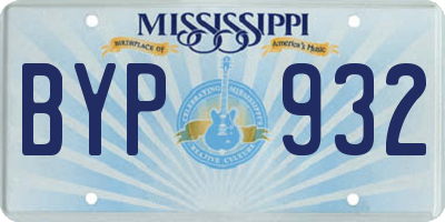 MS license plate BYP932