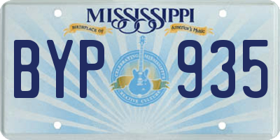 MS license plate BYP935