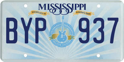 MS license plate BYP937