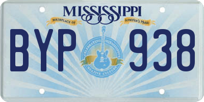 MS license plate BYP938