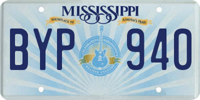 MS license plate BYP940