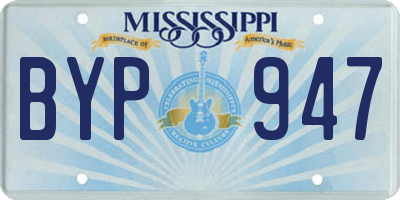 MS license plate BYP947