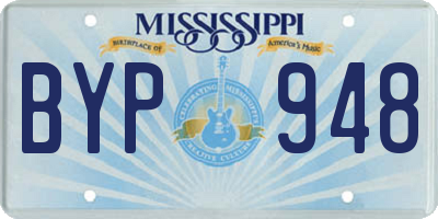 MS license plate BYP948