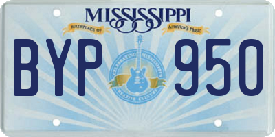 MS license plate BYP950
