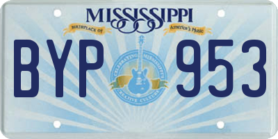MS license plate BYP953
