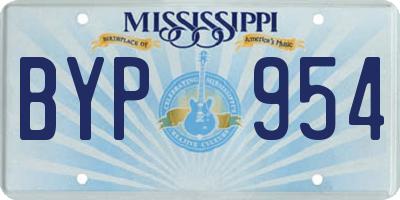 MS license plate BYP954