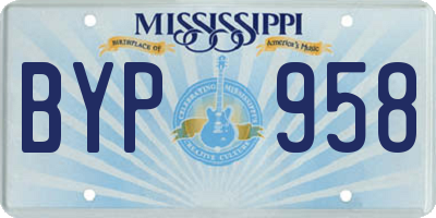 MS license plate BYP958