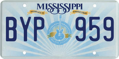MS license plate BYP959