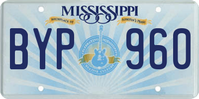 MS license plate BYP960