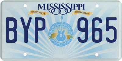 MS license plate BYP965