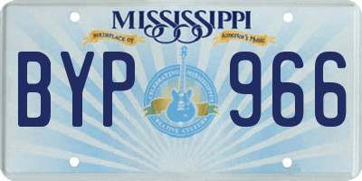 MS license plate BYP966