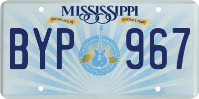MS license plate BYP967