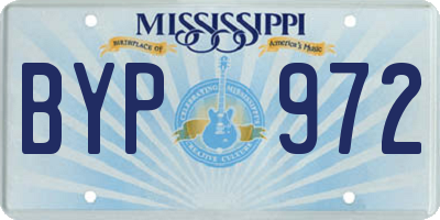 MS license plate BYP972
