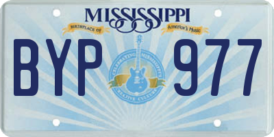 MS license plate BYP977