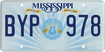 MS license plate BYP978