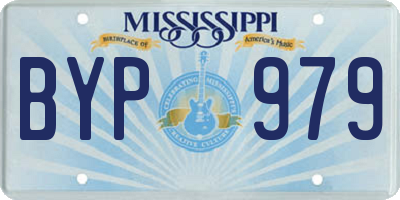 MS license plate BYP979