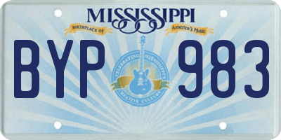 MS license plate BYP983
