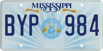 MS license plate BYP984