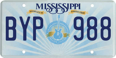 MS license plate BYP988