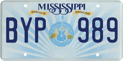 MS license plate BYP989
