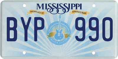 MS license plate BYP990