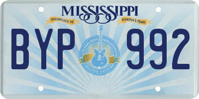 MS license plate BYP992