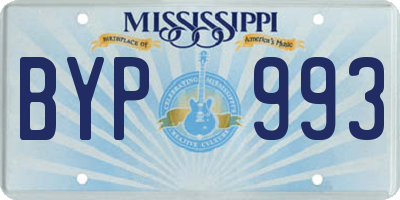 MS license plate BYP993