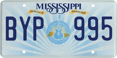 MS license plate BYP995