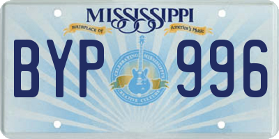 MS license plate BYP996
