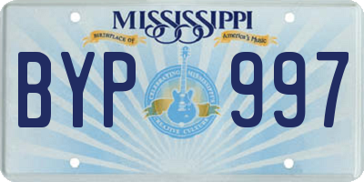 MS license plate BYP997