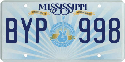 MS license plate BYP998