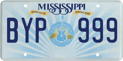 MS license plate BYP999