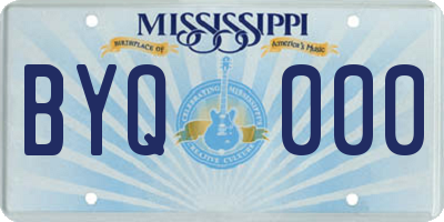 MS license plate BYQ000