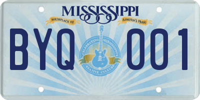 MS license plate BYQ001