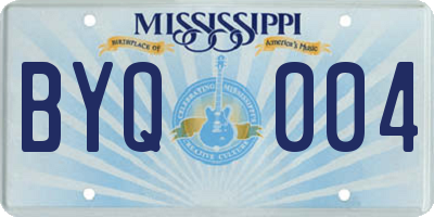 MS license plate BYQ004