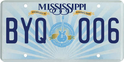 MS license plate BYQ006