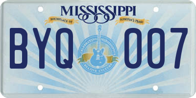 MS license plate BYQ007
