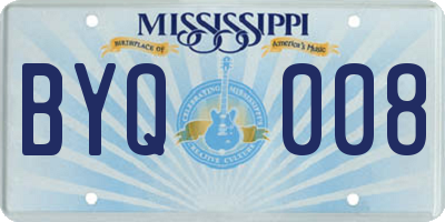 MS license plate BYQ008