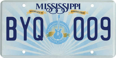 MS license plate BYQ009