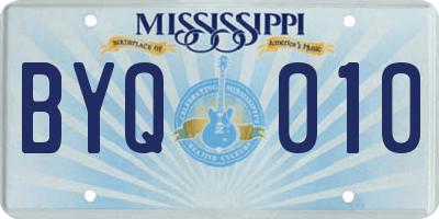 MS license plate BYQ010