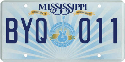 MS license plate BYQ011